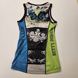Betty Designs Racerback Run Tank Top With Skulls XSmall XS